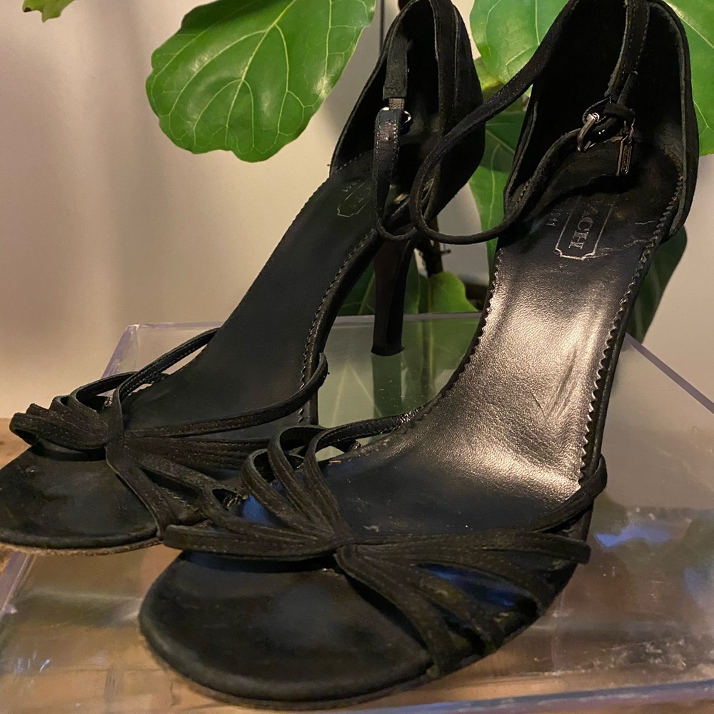 Black Strappy Coach Heels